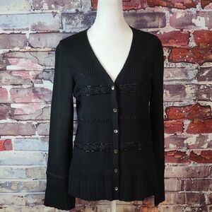 Austin Reed Embellished Silk/Cotton Cardigan Sweater